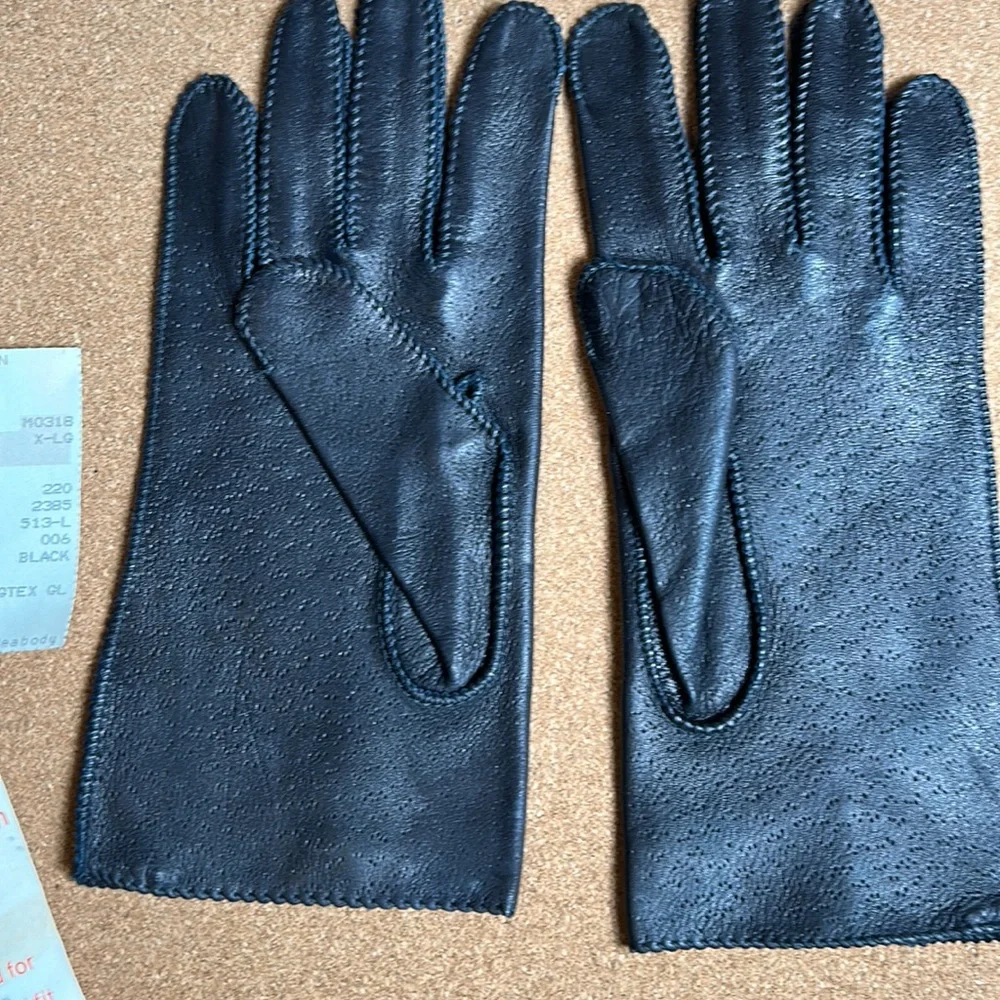 Deerskin Black Super Soft Leather Gloves driving size XL vintage